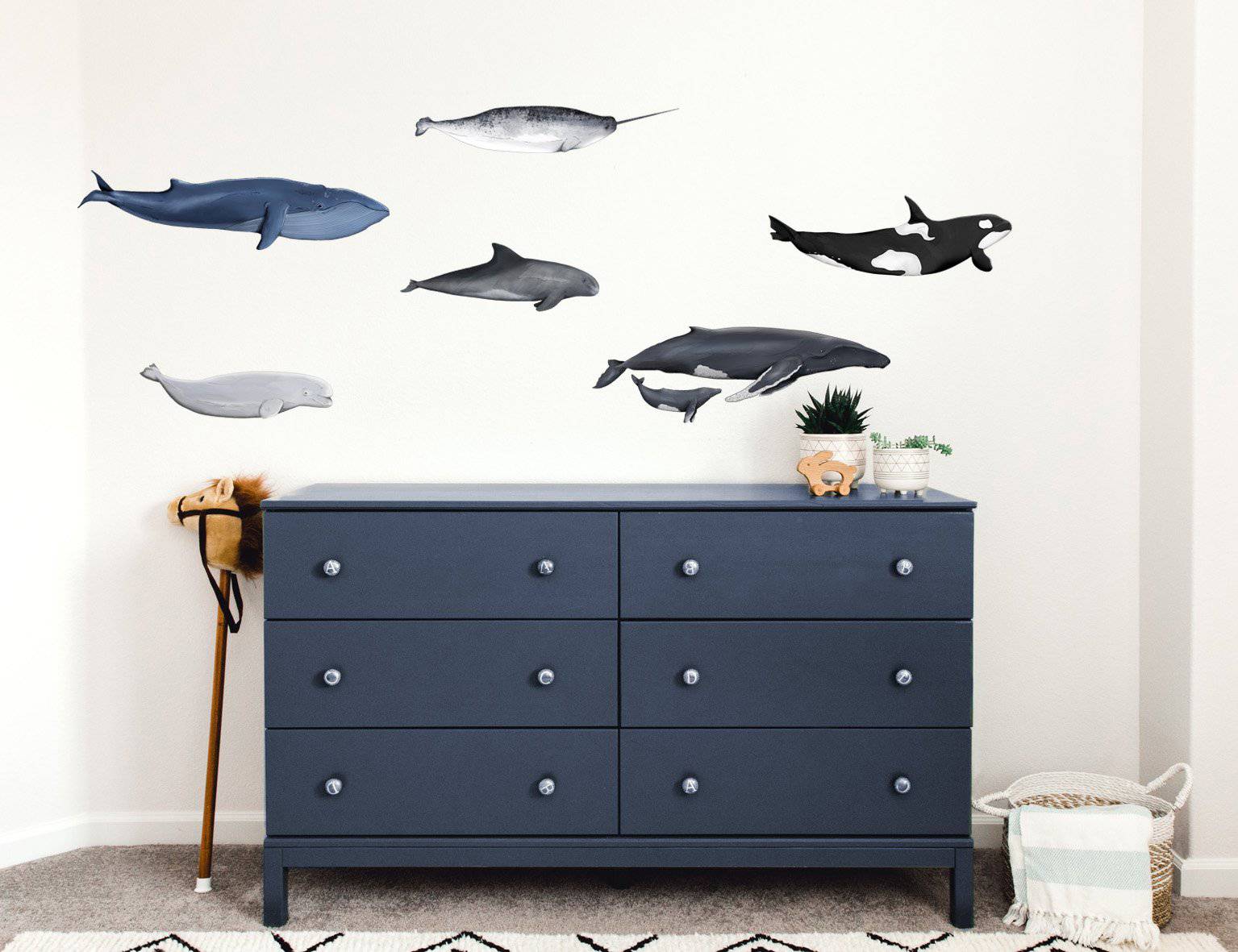 Ocean Themed Wall Decals (Whales) - Wall Decals - Fable and Fawn 
