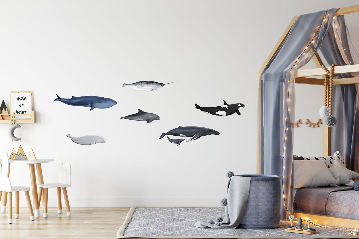 Ocean Themed Wall Decals (Whales) - Wall Decals - Fable and Fawn 