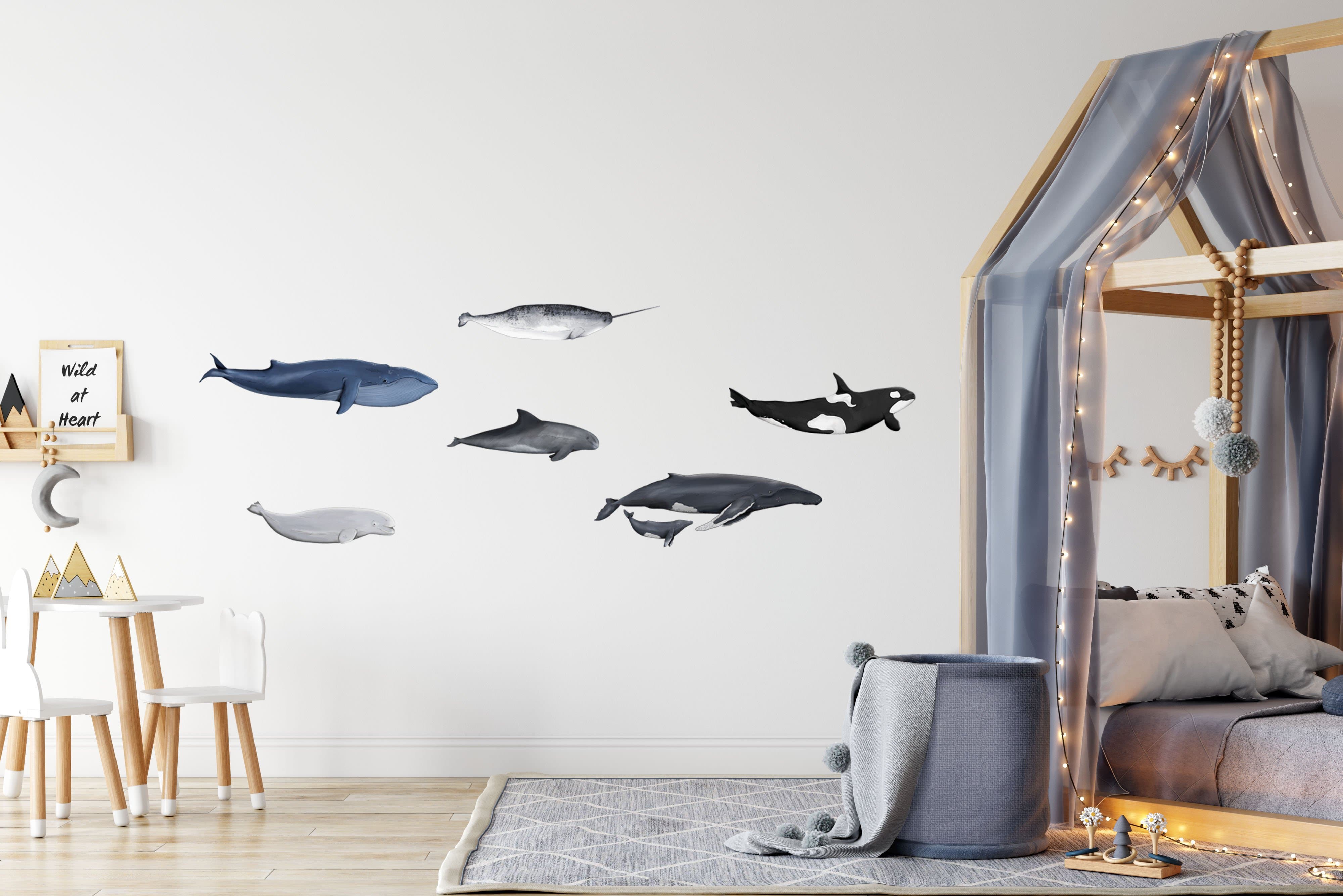 Ocean Themed Wall Decals (Whales) - Wall Decals - Fable and Fawn