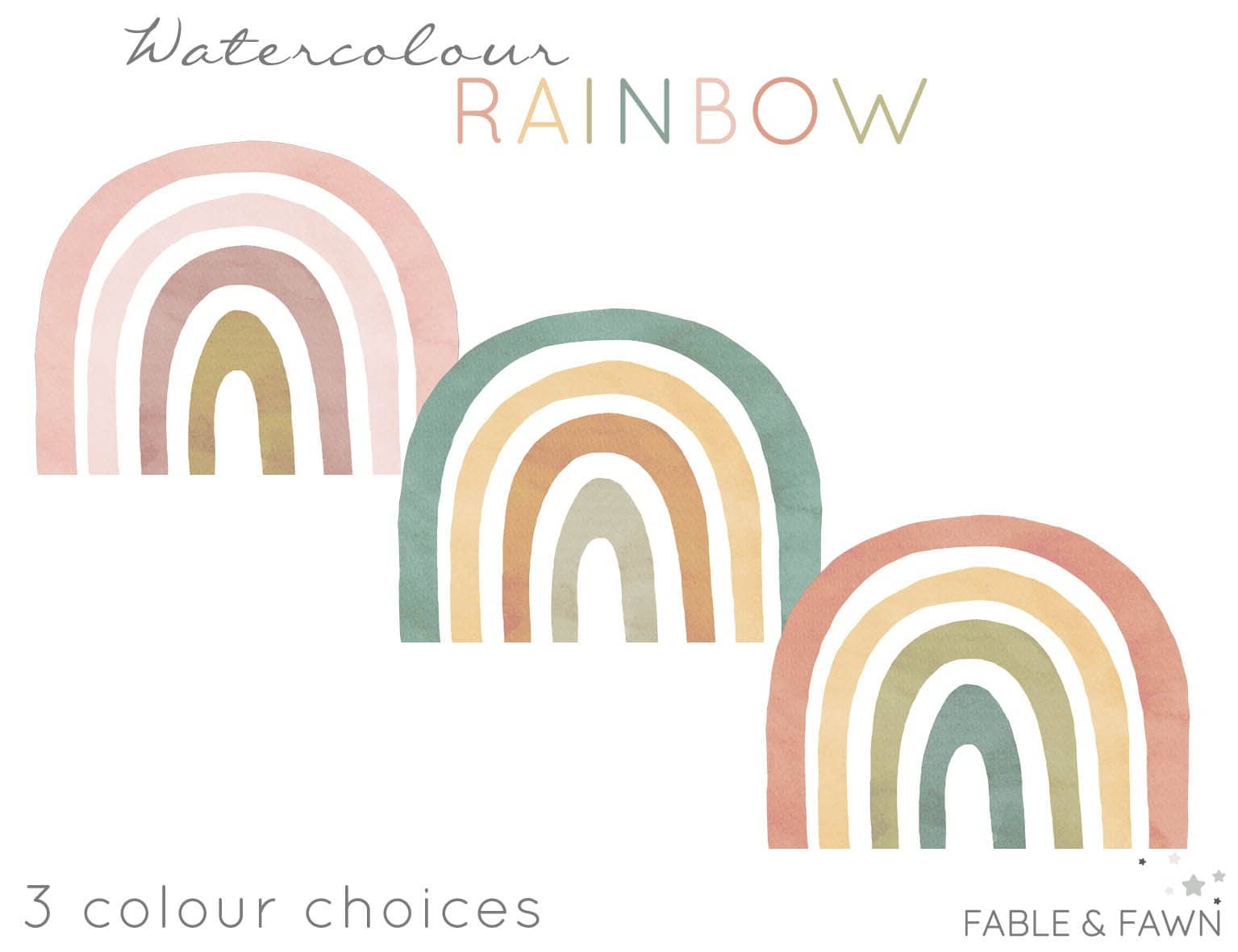 Rainbow Wall Decals (Bright) - Wall Decals - Fable and Fawn 
