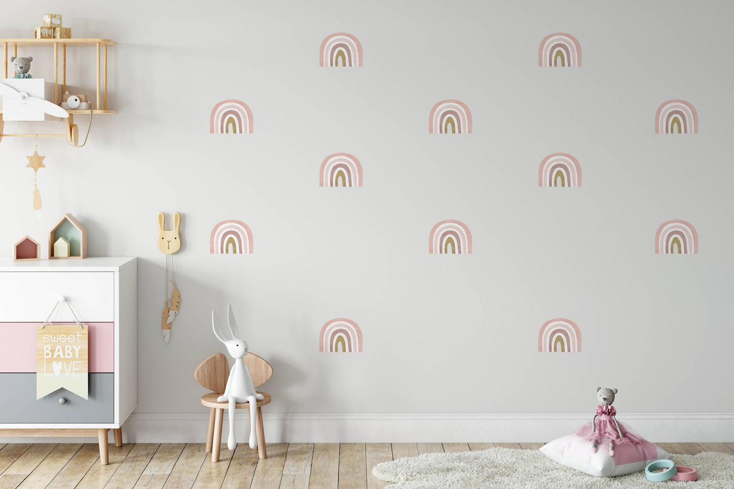 Rainbow Wall Decals (Pink) - Wall Decals - Fable and Fawn 