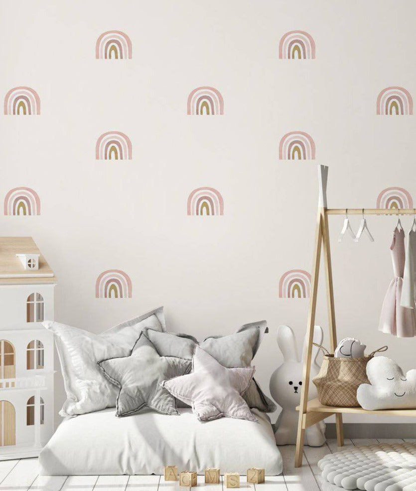 Rainbow Wall Decals (Pink) - Wall Decals - Fable and Fawn 