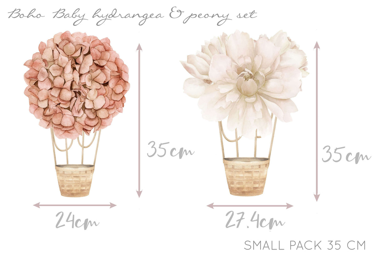Floral Hot Air Balloons (Boho) - Wall Decals - Fable and Fawn