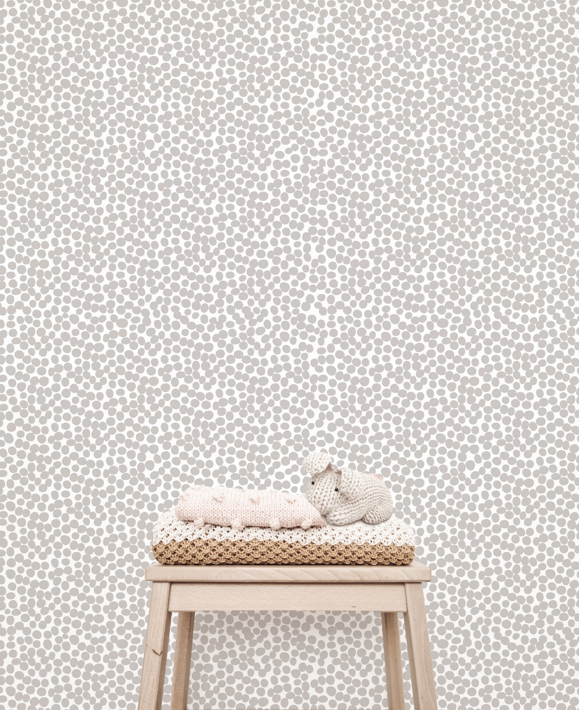 Removable Wallpaper - Spots (Soft Grey) - Wallpaper - Fable and Fawn 