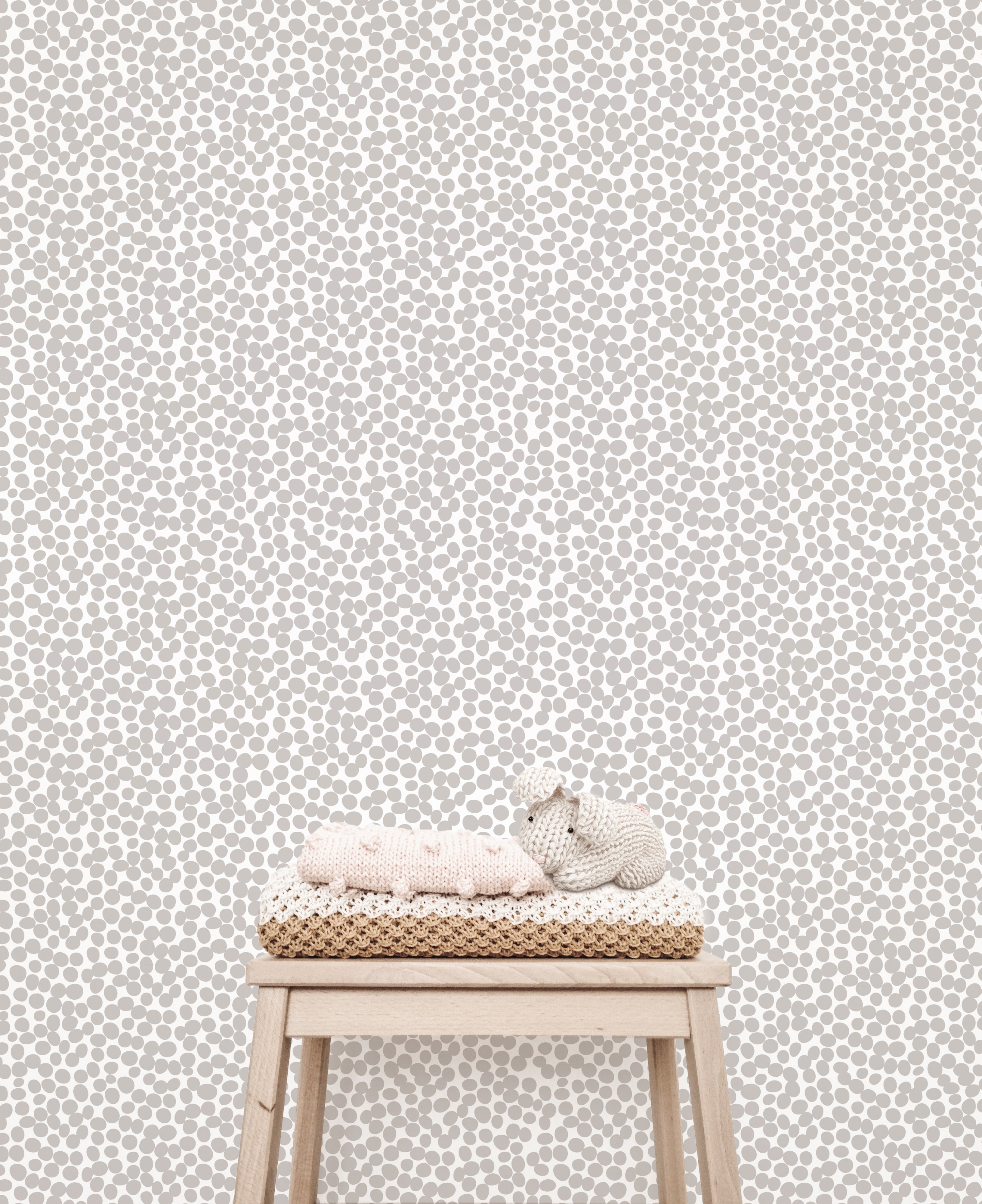 Removable Wallpaper - Spots (Soft Grey) - Wallpaper - Fable and Fawn