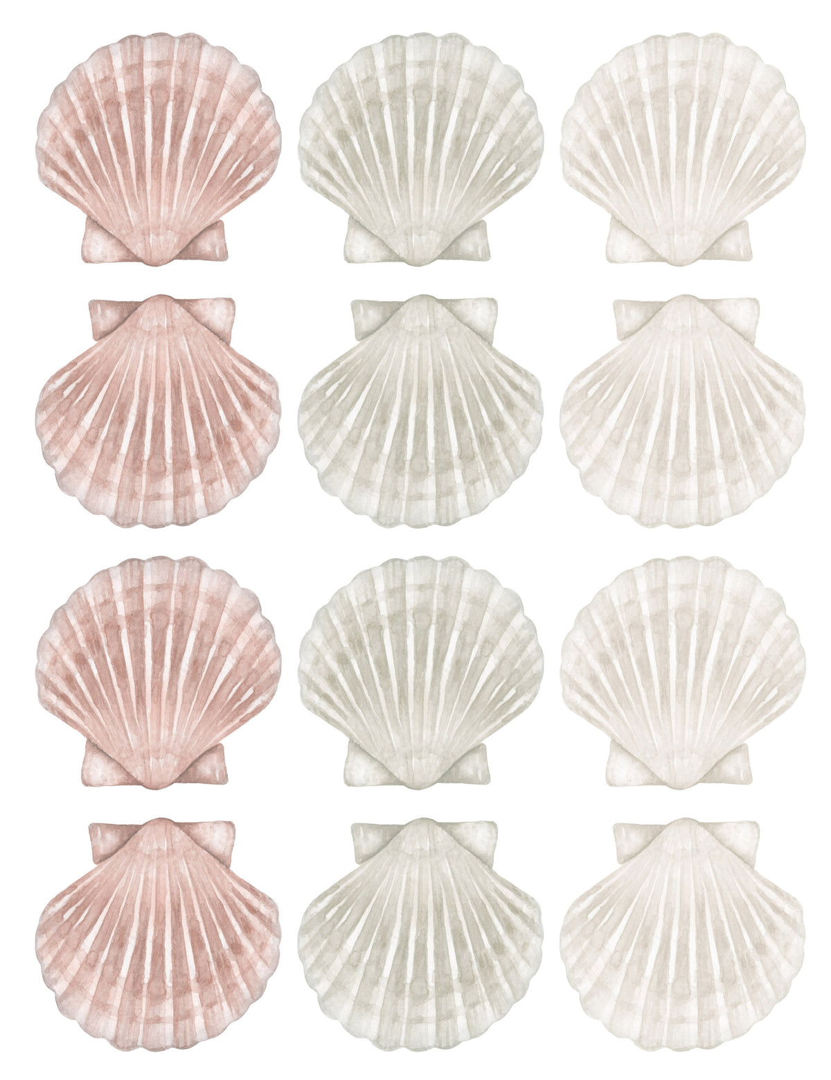 Seashell Wall Decals (Soft Olive) - Wall Decals - Fable and Fawn