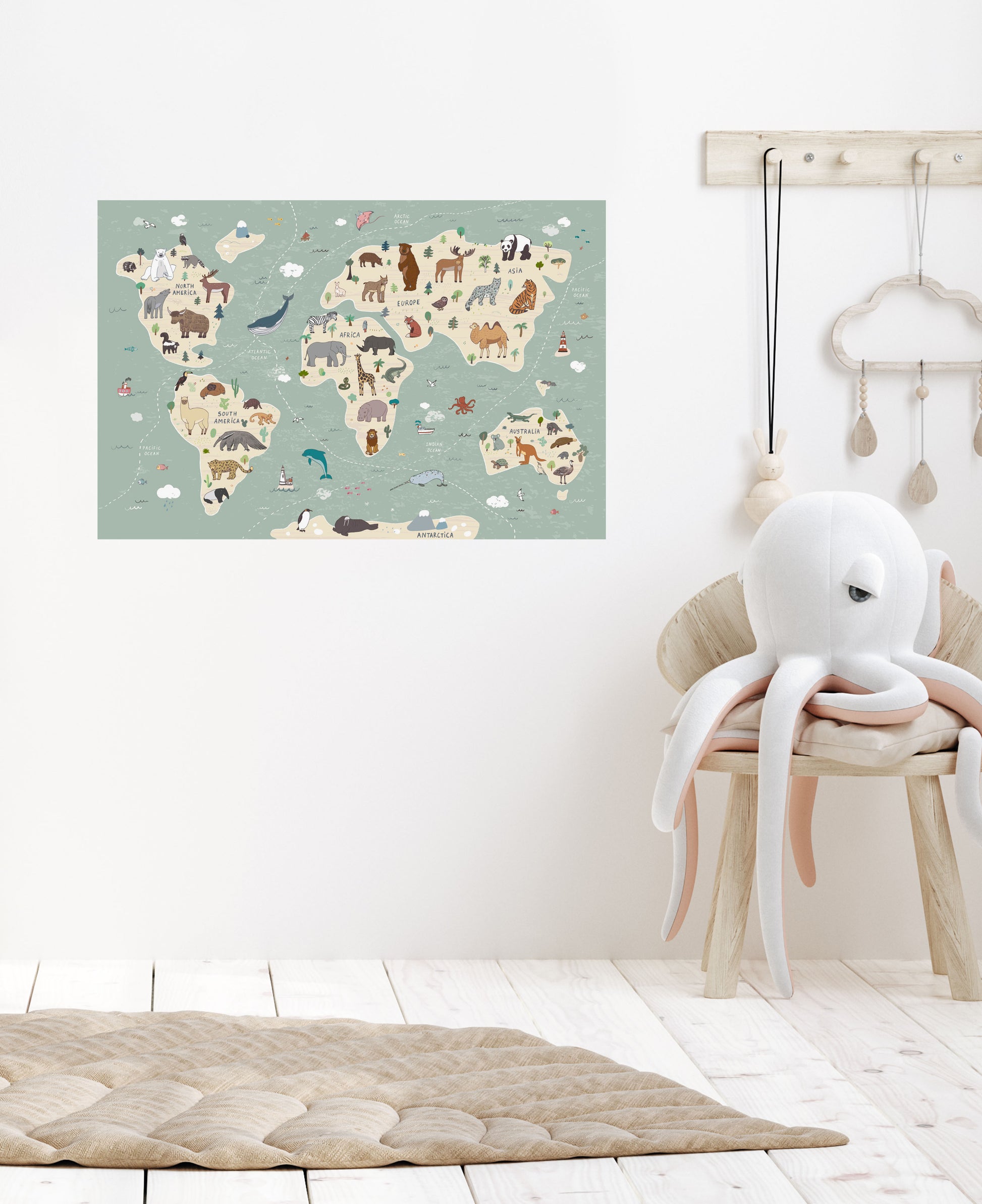 Map of the World Wall Decal - Wall Decals - Fable and Fawn 