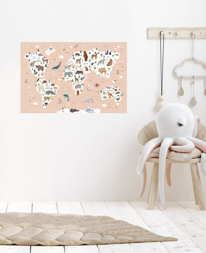 Map of the World Wall Decal - Wall Decals - Fable and Fawn 